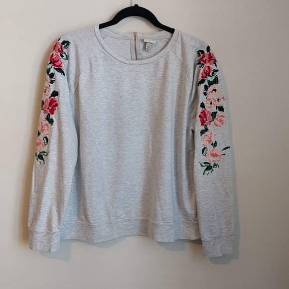 a new day Sweaters - A New Day Flower Embroidered Sweater